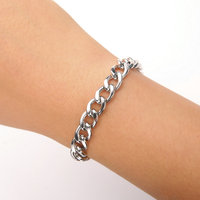 Bracelet chaîne Figaro pour homme en acier inoxydable, or et argent, fermoir mousqueton, vente en gros, personnalisable