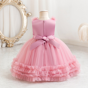 À Yrs enfant été bébé filles <span class=keywords><strong>robe</strong></span> de cérémonie enfants S perle <span class=keywords><strong>Tulle</strong></span> princesse robes de soirée pour mariage Tutu effectuer Vestido - Product Image 2