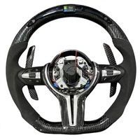 Volant de direction automobile sport à 3 branches en cuir et fibre de carbone LED pour BMW X5 (F80/F30/F10) et modèles M1/M2/M3/M4/M5/M6/X5M/X6M