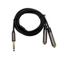 Câble adaptateur répartiteur 1/4 12 pouces, prise stéréo 6.35mm mâle vers double prise femelle 6.35mm câble répartiteur Y, 30cm / 12 pouces