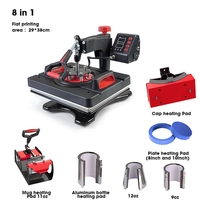 MOMOTECH-Presse à chaud à sublimation 8 en 1 29x38cm, 5 en 1/ 11 en 1/12 en 1 Combo, pour t-shirt, nouvelle plaque de tasse à chaleur