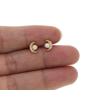 Boucles <span class=keywords><strong>d</strong></span>'oreilles <span class=keywords><strong>d</strong></span>élicates minimalistes en pierre <span class=keywords><strong>d</strong></span>'opale Cz, bijoux pour femmes, <span class=keywords><strong>vermeil</strong></span> de haute qualité, boucles <span class=keywords><strong>d</strong></span>'oreilles <span class=keywords><strong>d</strong></span>élicates - Product Image 3
