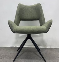 Chaise de salle à manger pivotante moderne rembourrée avec retour automatique à 360°, pieds en métal rotatifs et accoudoirs dorsaux – Vente en gros