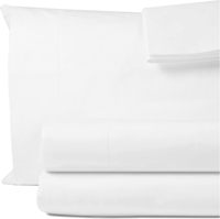 Ensemble de literie d'hôtel en tissu uni blanc 50% polyester 50% coton, 4 pièces, durable, facile d'entretien, prix abordable