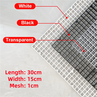 Grille multifonctionnelle pour aquarium 30x15cm, grille de filtration pour le fond de l'aquarium, maille de 1cm, panneau d'isolation pour poissons, décoration, support pour pierres
