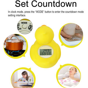 EMAF Smart Wasserdichtes Baby Kids Dusch <span class=keywords><strong>thermometer</strong></span> Gelbe Ente Dusche Spielzeug uhr Alarm LED Licht Digitaler Temperatur monitor - Product Image 5