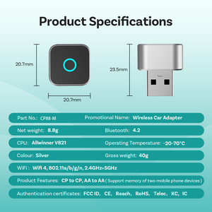 Nouvel adaptateur CarPlay finition miroir métallique, combinant CarPlay et <span class=keywords><strong>RoIP</strong></span> Auto 2-en-1. - Product Image 4