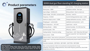 Station de recharge rapide pour véhicules électriques professionnelle 800*800 80kW DC, double connecteur, facturation intelligente OCPP, EVSE pour la recharge commerciale - Product Image 3