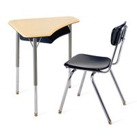 Ensemble de bureau et chaise d'école réglables modernes avec tiroir à livres, table d'étude trapézoïdale, fournisseur de mobilier de classe modulaire pour enfants