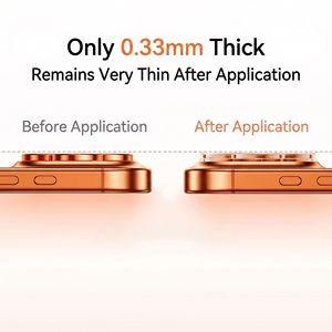 Protection d'objectif d'appareil photo en verre trempé anti-rayures de qualité 9H Full HD pour téléphone portable 17, 14, 15, 16e16, 13 Pro Max - Product Image 4