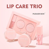 Kit de Soins des Lèvres Maquillage Végétalien avec Logo Personnalisé, Coffret de 3 Pièces Hydratant Longue Durée, Masque pour les Lèvres Repulpant, Huile à Lèvres, Marque Privée