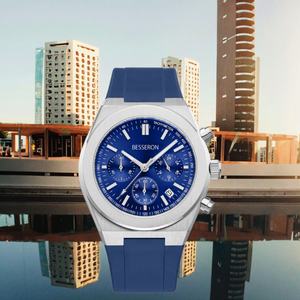 Montre à quartz chronographe tendance pour homme, bracelet en caoutchouc en acier inoxydable, étanche 5ATM, cadran de 42 mm, verre saphir, MIYOTA - Product Image 2