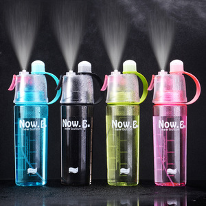 Madou Tritan BPA FREE Spray Mist Sport Water Bottle With Straw Portable Spray Sucking Drinking Plastic Water Bottles