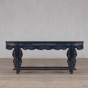 Mesa de Altar Longa de Madeira Sólida Reciclada Vintage, Mobiliário Antigo de Luxo Chinês para Uso em Casa ou Villa - Product Image 1