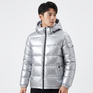Winter warm quilted <b>jacket</b> Unisex hooded puffer coat Solid color padded zip-up Outdoor polyester puffer <b>jacket</b> Solid Colors - Product Image 4
