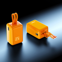 Nouvelle batterie externe portable grande capacité 40000mAh 30000mAh 20000mAh avec surface en tissu tressé et câbles intégrés