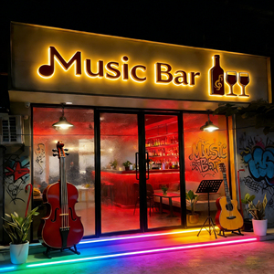 letrero LED personalizado, letrero LED retroiluminado mate dorado personalizado, señalización de letras, logos <span class=keywords><strong>para</strong></span> negocios, Le - Product Image 2
