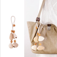 Fanmu Fruit Schelp Rammelaar Natuurlijke Fruit Schelp Handgeslingerde Fruit Tas Hangertje Sleutelhanger Fabriek Groothandel Maatwerk