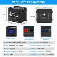 Batería LiFePO4 de 12V 24V 48V 100Ah 200Ah para Motor Eléctrico Fuera de Borda, Pesca Marina, Bote Inflable, Kayak, Motor de Arrastre, Kit Fotovoltaico
