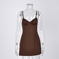QINSI Nouvelle Robe d'été décontractée et sexy en maille douce pour femme, Nuisette, Chemise de nuit, Lingerie féminine