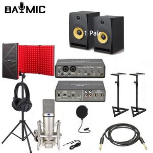 Professional Studio Recording Kit Monitors <b>Speaker</b> <b>Microphone</b> Headphones Sound Card Home Broadcast Livestream Equipment - Product Image 3