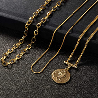 Collier de pièces de monnaie en plaqué or, pendentif à ras du cou avec chaîne pour la reine ustensile de mariage, cadeau de couple pour la saint-valentin