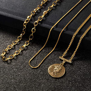 عملة سوار مطلٍ بالذهب مشبك سلسلة المختنق الملكة إليزابيث حلية ذهبية الأم عيد الحب الأزواج هدايا عملة قلادة - Product Image 4