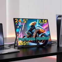Moniteur portable 24,5 pouces 2K 165Hz, écran de jeu QHD IPS 2560x1440 avec Type-C, support intégré pour ordinateur portable, PS5, Switch