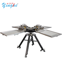Máquina de Serigrafía Manual Yinghe de 6 Estaciones, Nueva Construcción Totalmente Metálica, Pulverización Electrostática Avanzada