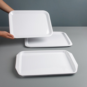 Commercial <b>melamine</b> white rectangular tray for kindergartens, catering, laboratories, baking, bread display, plastic - Product Image 1