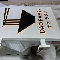 Enseigne lumineuse LED ronde double face personnalisée OEM DakeSign Factory, en acrylique, étanche IP65, pour café.