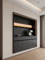 Meuble buffet escamotable et pliable pour station café, panneau fin et compact pour balcon, mini-studio, espace multifonctionnel