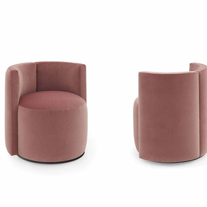 Furnistyle Chaise de luxe sur mesure <span class=keywords><strong>sans</strong></span> jambe <span class=keywords><strong>Fauteuil</strong></span> rembourré de forme ronde en tissu pour salon chambre appartement - Product Image 6