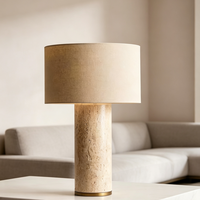 Lampe de table LED en travertin naturel Wabi Sabi, style rétro nordique, lumière décorative d'intérieur pour bureau, salon