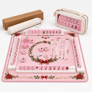 Tapis de Mahjong Américain Floral Rose Antidérapant pour Noël, Couverture de Table Anti-Bruit avec Guide des Règles pour Jeux de Cartes - Product Image 3