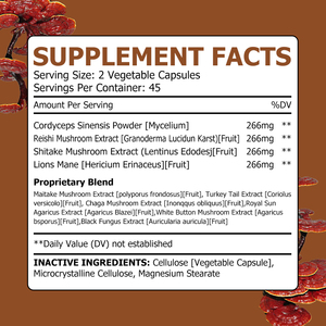Cápsulas de Complejo de Hongos en Oferta, con Extracto de Hongo Reishi, Energía Natural, Mejora del Estado de Ánimo, Cápsulas para Mejorar la Función Cognitiva - Product Image 2