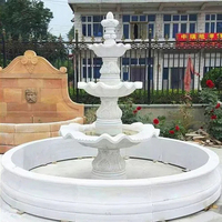 Vente chaude Grande Sculpture Colonne Romaine Statues Marbre Poséidon Jardin Fontaines D'eau Pour La Décoration