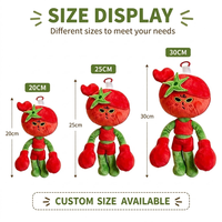 Porte-clés en peluche personnalisé en forme de tomate, mignon dessin animé, ours en peluche, pendentif de sac, cadeau de vacances, décoration intérieure, OEM ODM, faible MOQ, polyester