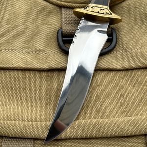 Outdoor Survival Hunting <strong>Knife</strong> Fixed-Blade 7Cr14Mov Steel Handle Crafted Brass Wood Wilderness Hiking Camping OEM Customizable - Product Image 3