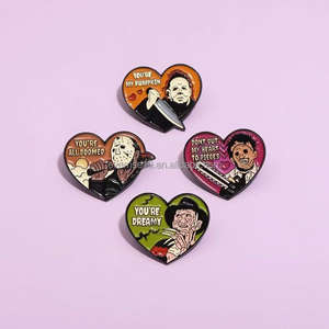 Mais recente Personalizado Esmalte Broche Pin Desenhos Animados Emblemas Metal Filme Horror Pinos Metal Artesanato Produto - Product Image 2