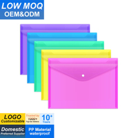 Enveloppes en plastique, dossiers en plastique pour documents, dossiers polypropylène avec fermeture à pression, format A4, format lettre, pour fournitures scolaires et de bureau