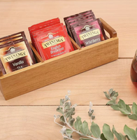 Boîte de rangement en bois pour sachets de thé, organiseur de sachets de café et de thé pour le bureau, support de rangement en bois, boîte de rangement en bois