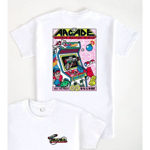 T-shirt Diamond Arcade bianca con stampa grafica, maglietta promozionale unisex - Product Image 1