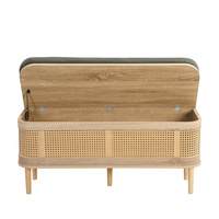 Banc à chaussures en bois vert doux avec rangement, design traditionnel pour l'entrée, l'appartement, le centre commercial, le bureau, l'utilisation en bâtiment