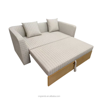 Ensemble de lit sectionnel moderne en L avec couchage escamotable, canapé futon convertible, chaise longue de rangement, pliable et peu encombrant pour bureau commercial