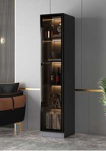 Mueble de Lujo 2026 para Sala de Estar, Mueble Bar de Madera Personalizado con Vitrina de Vidrio, Mueble Bar de Aluminio con Vitrina - Product Image 5