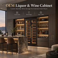 Armoire à vin et à spiritueux Minghou OEM, armoire de rangement à vin moderne, sur mesure pour salle de divertissement