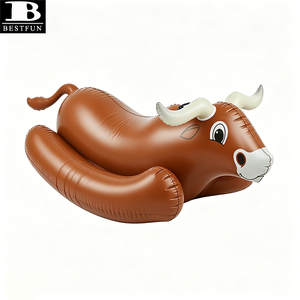 Bouée gonflable en forme de taureau à bascule, en PVC épaissi, avec poignées, pour enfants et adultes, jouet d'été pour la plage et les fêtes - Product Image 3