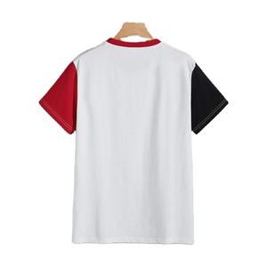 เสื้อยืดคอกลมสีตัดกันสำหรับผู้ชายใหม่เสื้อยืดออกแบบได้เองคุณภาพสูงระบายอากาศได้ดีสไตล์ชุดกีฬา - Product Image 2