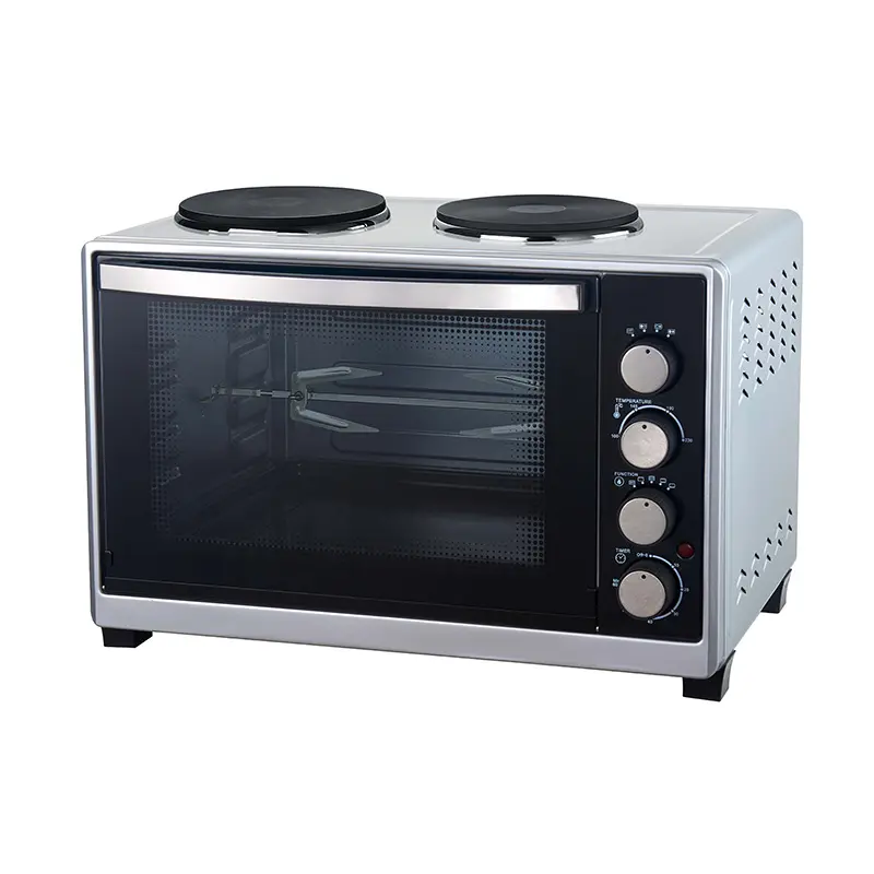 Oven mini elektrik dengan piring panas, piring panas dengan oven 2 piring kompor listrik dengan Oven